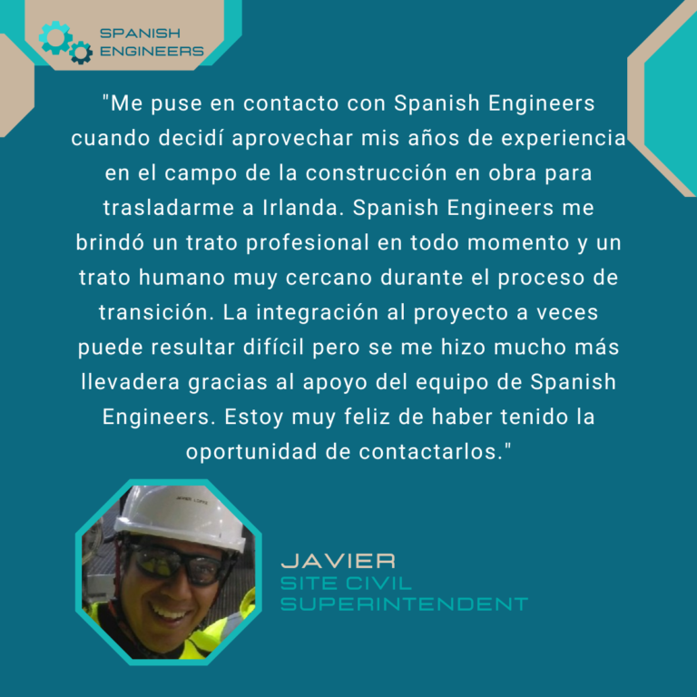 Javier, Site Civil Superindendent, engineers in spanish, engineer