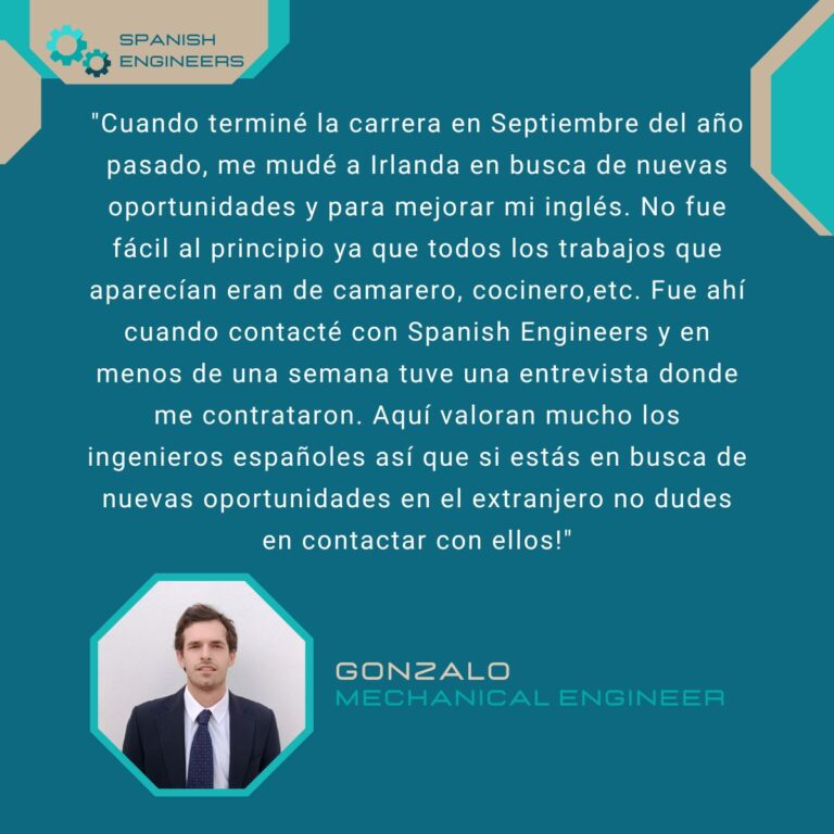 Testimonio Gonzalo ingeniero mecánico Spanish Engineers
