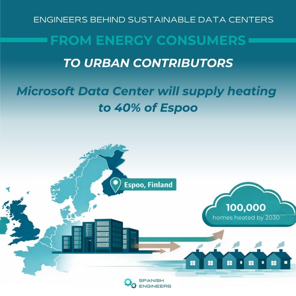 Microsoft data center in Finland, to supply around 40% of Espoo’s district heating needs, serving roughly 250,000 residents